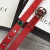 Gucci Width 20mm Crystal Belt With Double G Buckle 466749 Red 2017