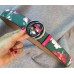 Gucci GG Blooms leather belt with interlocking G green
