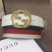 Gucci Width 4cm Sylvie Web and Leather Belt White with Interlocking G Buckle
