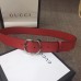 Gucci Width 4cm Leather Belt Red with Square Buckle