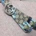 Gucci GG Blooms Belt 3.7cm Width Silver Hardware ‎370543 Blue