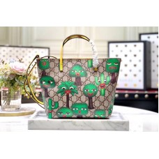 Gucci 410812 GG Supreme Petit Kids Girl Bags Beige/ebony GG Supreme canvas with smiling plants print Gucci 410812 GG Supreme Petit Kids Girl Bags Beige/ebony GG Supreme canvas with smiling plants print