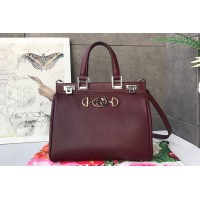 Gucci 569712 Zumi grainy leather small top handle bag in Bordeaux grainy leather Gucci 569712 Zumi grainy leather small top handle bag in Bordeaux grainy leather