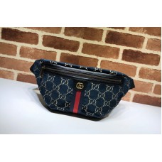 Gucci 574968 GG velvet belt bag in Blue and beige GG velvet Gucci 574968 GG velvet belt bag in Blue and beige GG velvet