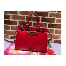 Gucci 569712 Zumi grainy leather small top handle bag in Red Grainy leather
