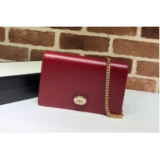 Gucci 598549 Leather chain card case wallet in Red textured leather Gucci 598549 Leather chain card case wallet in Red textured leather