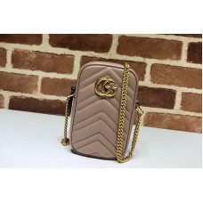 Gucci 598597 GG Marmont mini bag in Apricot matelasse chevron leather Gucci 598597 GG Marmont mini bag in Apricot matelasse chevron leather