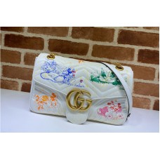 Gucci 443496 Online Exclusive Disney x Gucci GG Marmont medium shoulder bag in White Leather Gucci 443496 Online Exclusive Disney x Gucci GG Marmont medium shoulder bag in White Leather