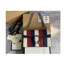 Gucci 400249 Dionysus leather shoulder bag in White/Blue/White Leather Gucci 400249 Dionysus leather shoulder bag in White/Blue/White Leather
