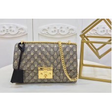 Gucci 409486 Padlock GG Supreme Shoulder Bag Bee Gucci 409486 Padlock GG Supreme Shoulder Bag Bee