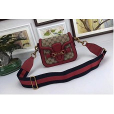 Gucci 384821 Lady Web Leather Shoulder Small Bags Red