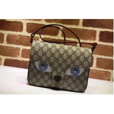 Gucci 410806 Children’s GG Supreme Cat Messenger Bags Blue
