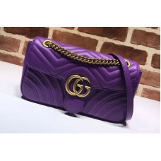 Gucci 443497 GG Marmont Matelasse Shoulder Bags Purple Gucci 443497 GG Marmont Matelasse Shoulder Bags Purple