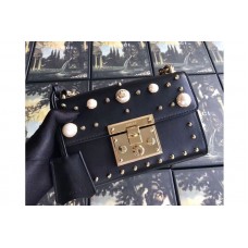 Guccci 432182 Padlock Studded Leather Shoulder Bag Black Guccci 432182 Padlock Studded Leather Shoulder Bag Black
