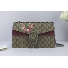 Gucci 400249 Dionysus GG Blooms Print Shoulder Bag Burgundy Gucci 400249 Dionysus GG Blooms Print Shoulder Bag Burgundy