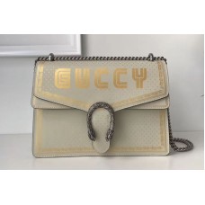 Gucci 403348 Dionysus Guccy Leather Shoulder Bag White