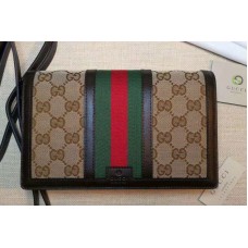Gucci 409439 Vintage Web Wallet with Strap Coffee Gucci 409439 Vintage Web Wallet with Strap Coffee