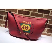 Gucci 523588 Print Half-moon Hobo Bag Red Gucci 523588 Print Half-moon Hobo Bag Red