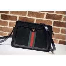 Gucci 523354 GG Suede medium shoulder bags Black