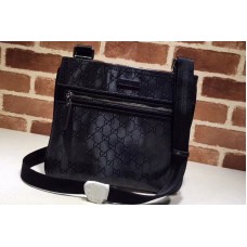 Gucci 295257 Nylon Guccissima Flat Messenger Bag Black
