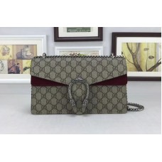 Gucci 400249 Dionysus GG Supreme Shoulder Bag Burgundy Gucci 400249 Dionysus GG Supreme Shoulder Bag Burgundy