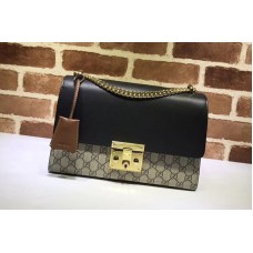Gucci 409486 Padlock GG Supreme Shoulder Bags Black Gucci 409486 Padlock GG Supreme Shoulder Bags Black