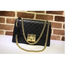 Gucci 409486 Padlock Gucci Signature Shoulder Bag Black Gucci 409486 Padlock Gucci Signature Shoulder Bag Black