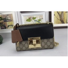 Gucci 409487 GG Supreme Padlock Shoulder Bags Black Gucci 409487 GG Supreme Padlock Shoulder Bags Black