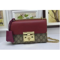 Gucci 409487 GG Supreme Padlock Shoulder Bags Wine Gucci 409487 GG Supreme Padlock Shoulder Bags Wine