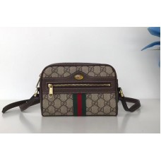 Gucci 517350 GG canvas ophidia supreme small shoulder bag brown