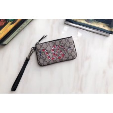 Gucci 522866 Kingsnake print GG Supreme pouch