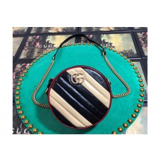 Gucci 550154 GG Marmont mini round shoulder bag beige/black leather Gucci 550154 GG Marmont mini round shoulder bag beige/black leather
