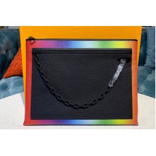 Louis Vuitton M30347 LV Pochette A4 Bags Black Taiga leather Louis Vuitton M30347 LV Pochette A4 Bags Black Taiga leather