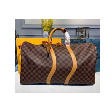 Louis Vuitton M44474 LV Keepall Bandouliere 50 Bags Damier Ebene Canvas Louis Vuitton M44474 LV Keepall Bandouliere 50 Bags Damier Ebene Canvas