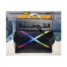 Louis Vuitton M30339 Steamer PM Bags Black Taiga leather With a Rainbow Marking Louis Vuitton M30339 Steamer PM Bags Black Taiga leather With a Rainbow Marking