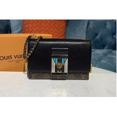 Louis Vuitton M44916 LV Pochette LV Thelma Bags Black grained calfskin leather and Monogram canvas Louis Vuitton M44916 LV Pochette LV Thelma Bags Black grained calfskin leather and Monogram canvas
