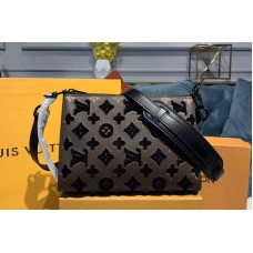 Louis Vuitton M54330 LV Triangle Shaped Shoulder Bag Monogram Empreinte Leather with Black embroidery Louis Vuitton M54330 LV Triangle Shaped Shoulder Bag Monogram Empreinte Leather with Black embroidery