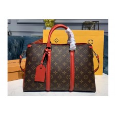 Louis Vuitton M44816 LV Soufflot MM Bags Monogram Canvas With Red Calf Leather Louis Vuitton M44816 LV Soufflot MM Bags Monogram Canvas With Red Calf Leather