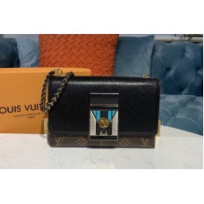 Louis Vuitton M44916 LV Pochette LV Thelma Bags Black grained calfskin leather and Monogram canvas Louis Vuitton M44916 LV Pochette LV Thelma Bags Black grained calfskin leather and Monogram canvas