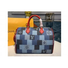 Louis Vuitton M45041 LV Speedy Bandoulière 30 bag in Blue/Red Monogram Denim canvas Louis Vuitton M45041 LV Speedy Bandoulière 30 bag in Blue/Red Monogram Denim canvas