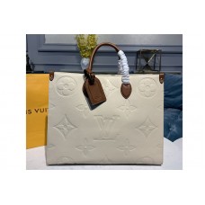 Louis Vuitton M45081 LV Onthego GM tote Bags in Beige Monogram Empreinte Leather Louis Vuitton M45081 LV Onthego GM tote Bags in Beige Monogram Empreinte Leather