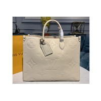 Louis Vuitton M45081 LV Onthego GM tote Bags in Beige Monogram Empreinte Leather