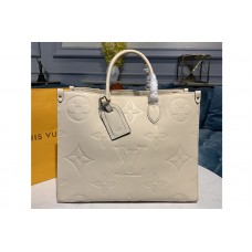 Louis Vuitton M45081 LV Onthego GM tote Bags in Beige Monogram Empreinte Leather Louis Vuitton M45081 LV Onthego GM tote Bags in Beige Monogram Empreinte Leather