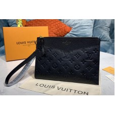 Louis Vuitton M68705 LV Pochette Melanie MM Bag in Black Monogram Empreinte leather Louis Vuitton M68705 LV Pochette Melanie MM Bag in Black Monogram Empreinte leather
