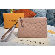 Louis Vuitton M68707 LV Pochette Melanie MM Bag in Pink Monogram Empreinte leather Louis Vuitton M68707 LV Pochette Melanie MM Bag in Pink Monogram Empreinte leather