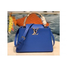 Louis Vuitton N93799 LV Capucines PM Bag in Blue Taurillon Leather Louis Vuitton N93799 LV Capucines PM Bag in Blue Taurillon Leather