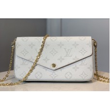 Louis Vuitton M61276 LV Pochette Felicie Bag in White Monogram canvas Louis Vuitton M61276 LV Pochette Felicie Bag in White Monogram canvas