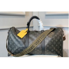 Louis Vuitton M40560 LV Keepall Bandoulière 50 Bag in Monogram Eclipse canvas Louis Vuitton M40560 LV Keepall Bandoulière 50 Bag in Monogram Eclipse canvas