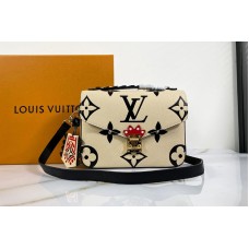 Louis Vuitton M45384 LV Crafty Pochette Métis handbag in Cream Embossed grained cowhide leather Louis Vuitton M45384 LV Crafty Pochette Métis handbag in Cream Embossed grained cowhide leather