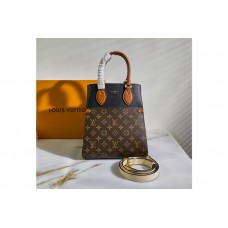 Louis Vuitton M45409 Fold Tote MM Bag in Monogram Canvas and calfskin leather Louis Vuitton M45409 Fold Tote MM Bag in Monogram Canvas and calfskin leather